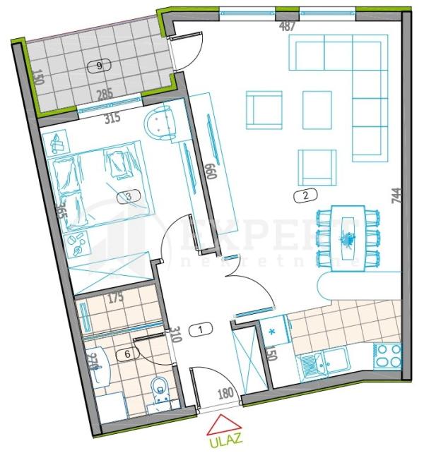 Slika 1 - Stan u zgradi, novogradnja, uknjižen, grejanje na struju, oglas ID p-014791