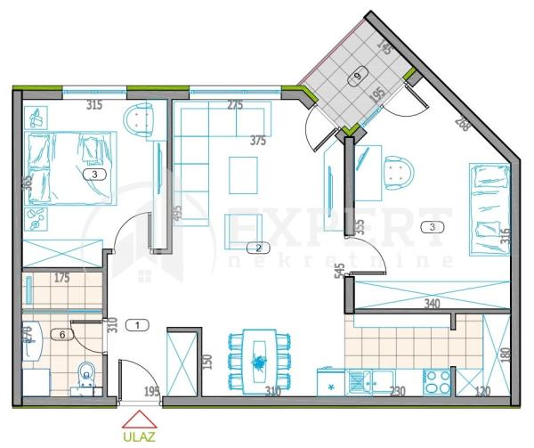 Slika 1 - Stan u zgradi, novogradnja, uknjižen, oglas ID p-014789