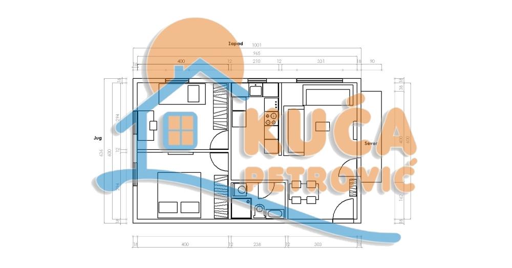 Slika 1 - Stan u zgradi, novogradnja, uknjižen, grejanje na struju, oglas ID p-014819