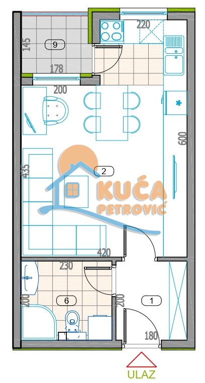 Slika 1 - Garsonjera, grejanje na struju, oglas ID p-014794