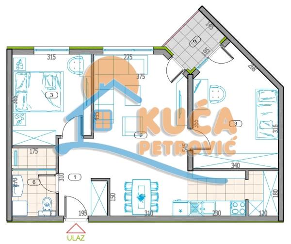 Slika 1 - Stan u zgradi, novogradnja, uknjižen, oglas ID p-014789