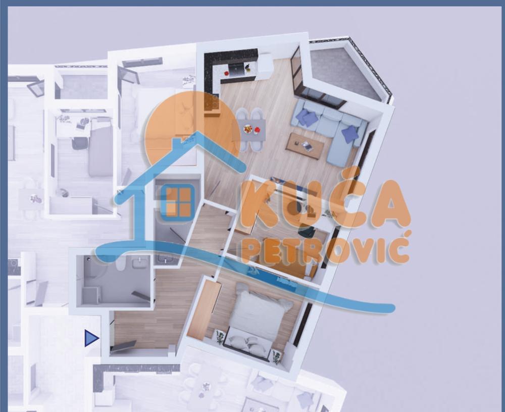 Glavna slika -Stan u zgradi, novogradnja, uknjižen, etažno grejanje, oglas ID p-014617