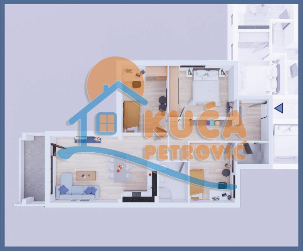 Glavna slika -Stan u zgradi, novogradnja, uknjižen, etažno grejanje, oglas ID p-014619