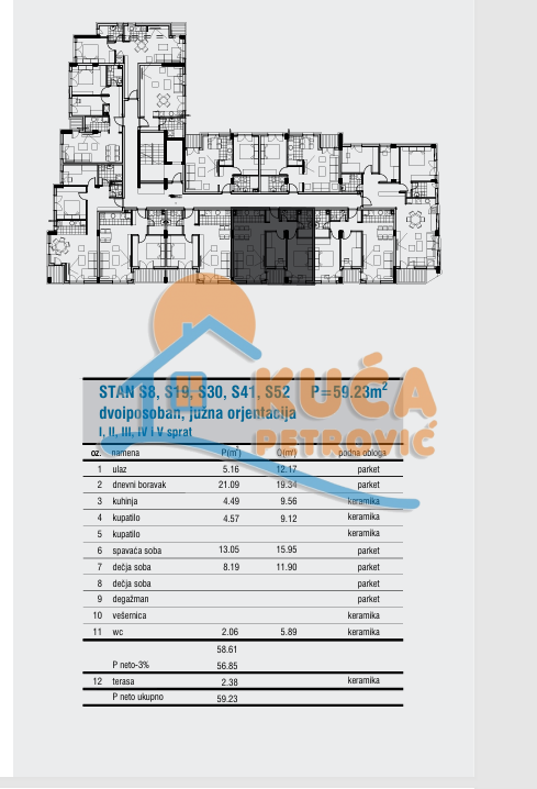 Slika 2 - Stan u zgradi, novogradnja, etažno grejanje, oglas ID p-014858