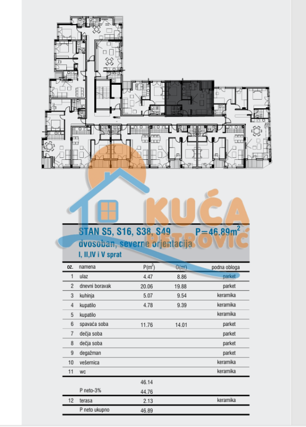 Slika 1 - Stan u zgradi, novogradnja, etažno grejanje, oglas ID p-014855