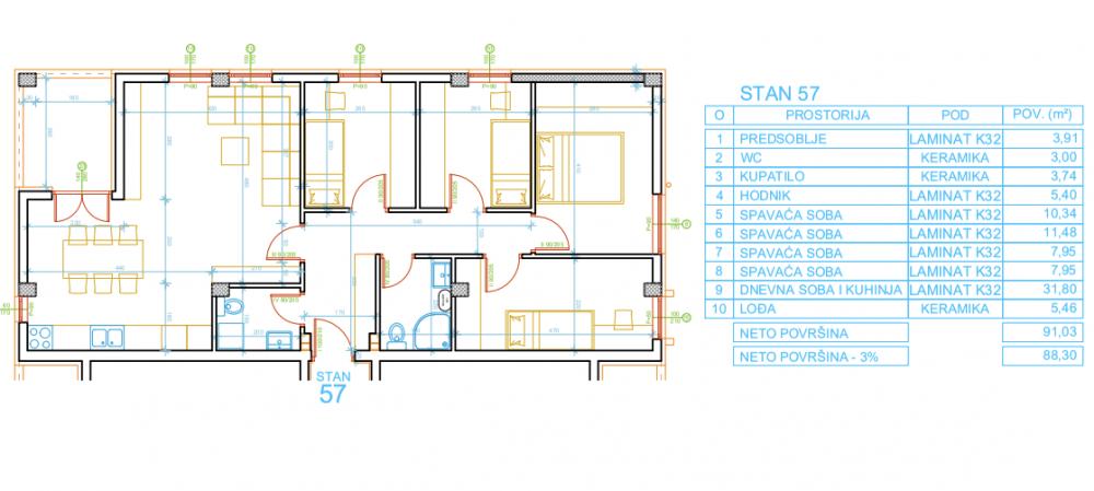 Slika 1 - Komforan 4.5 stan na mirnoj lokaciji na Paliluli