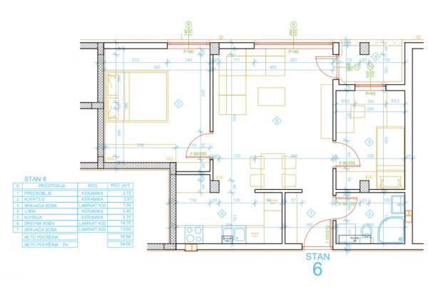 Glavna slika -Stan od 54 m2 u izgradnji na Paliluli