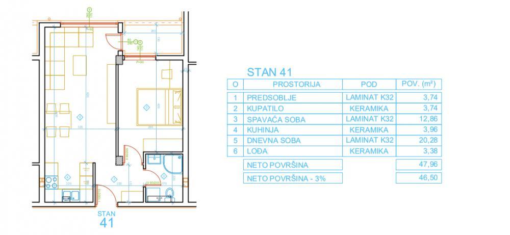 Glavna slika -Stan u zgradi, novogradnja, uknjižen, etažno grejanje, oglas ID 370143