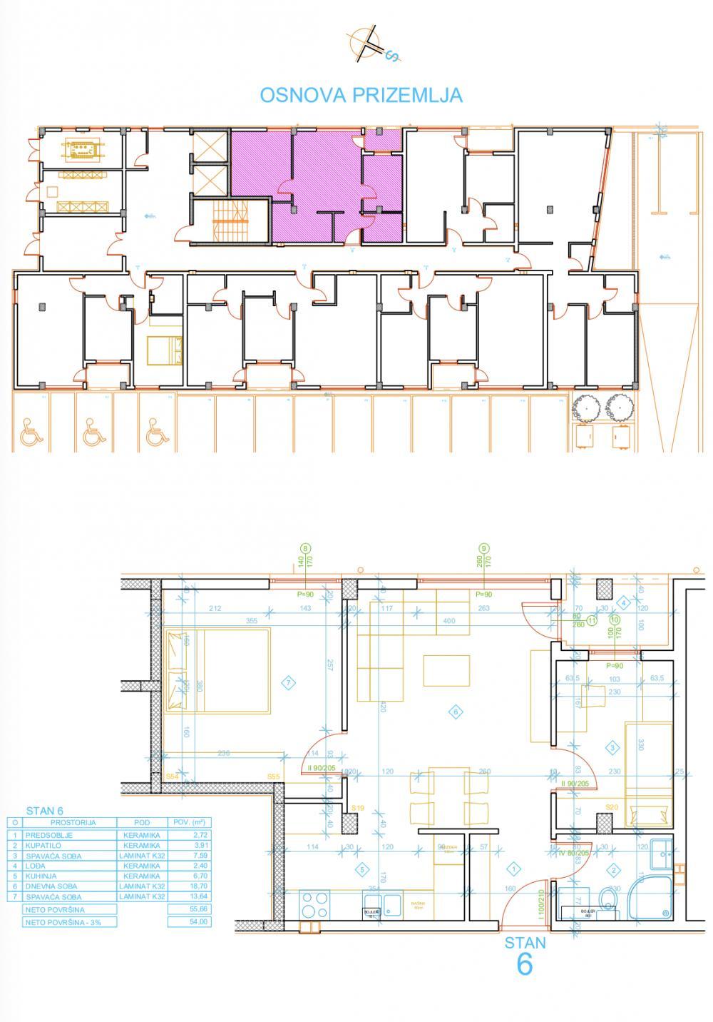 Glavna slika -Prodaja dvoiposobnog stana, Palilula Niš, terasa, lift