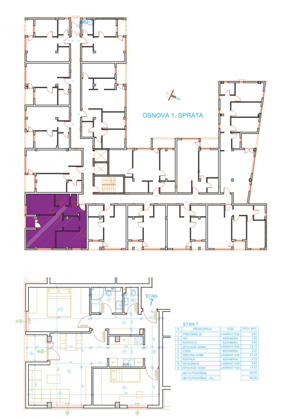 Glavna slika -Prodaja dvoiposobnog stana, Palilula Niš, terasa, lift