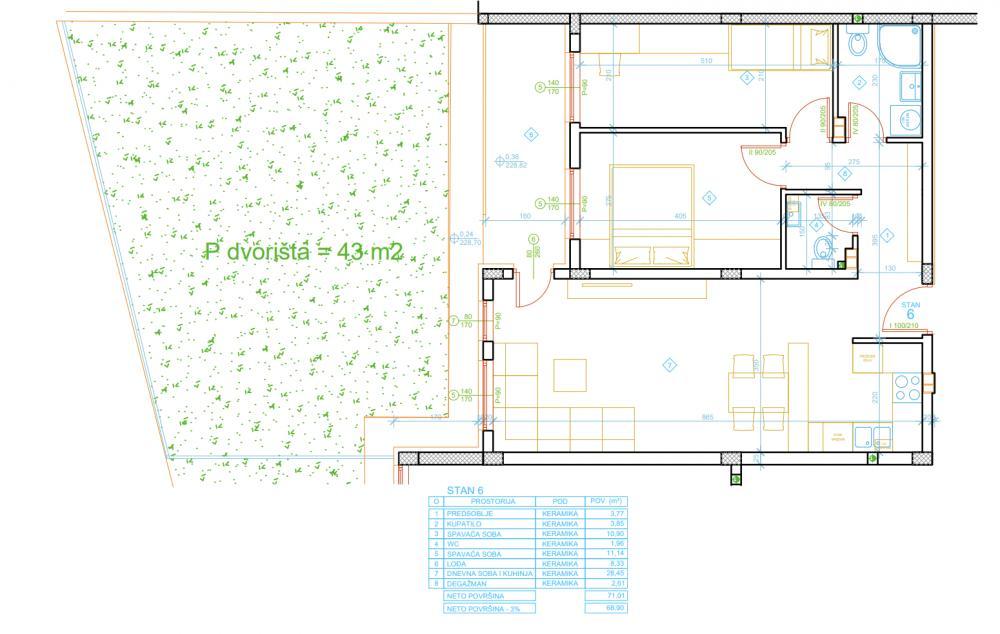 Glavna slika -2.5 stan sa dvorištem 43 m2, Palilula Niš