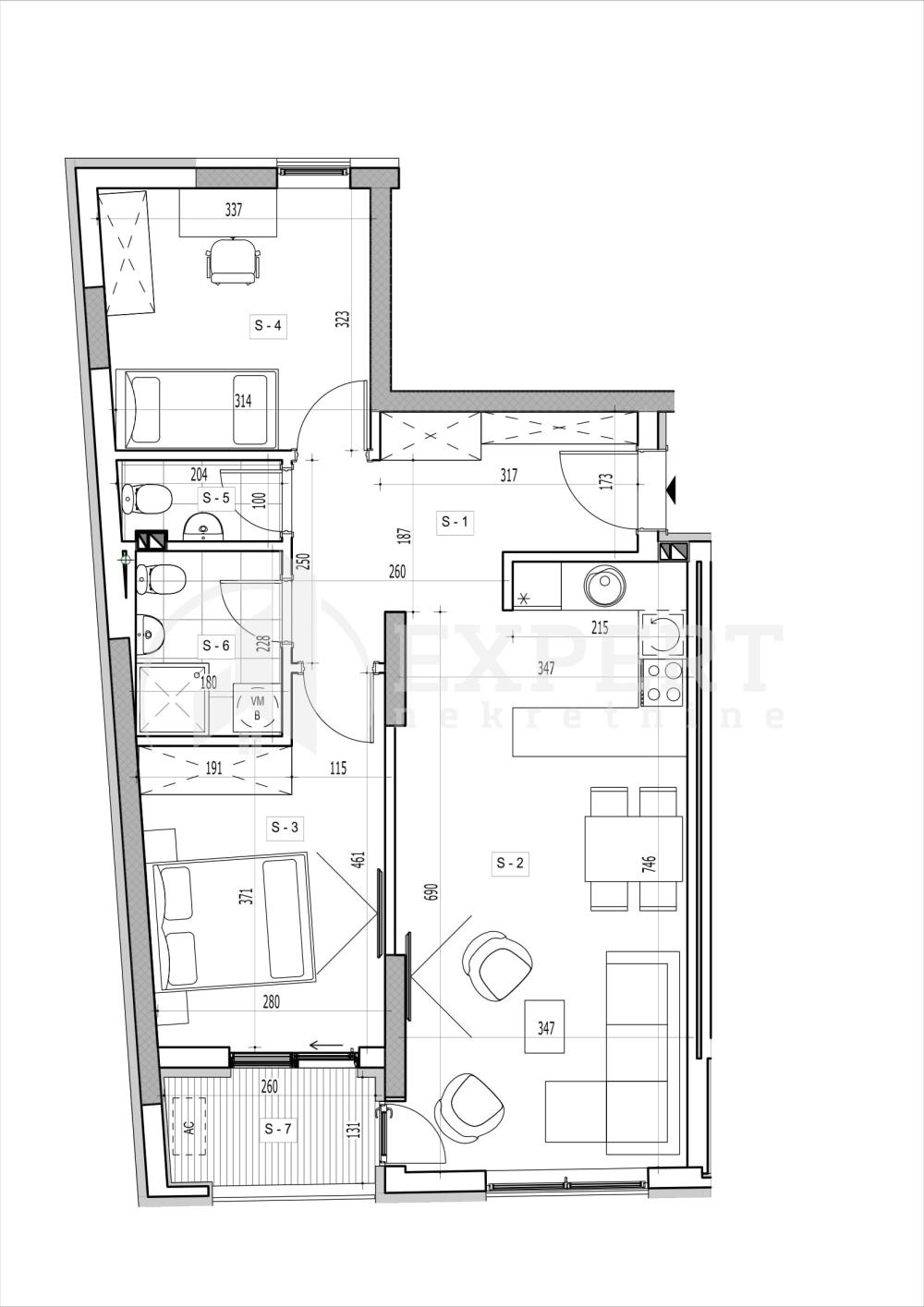 Slika 1 - Stan u zgradi, novogradnja, uknjižen, etažno grejanje, oglas ID p-014967