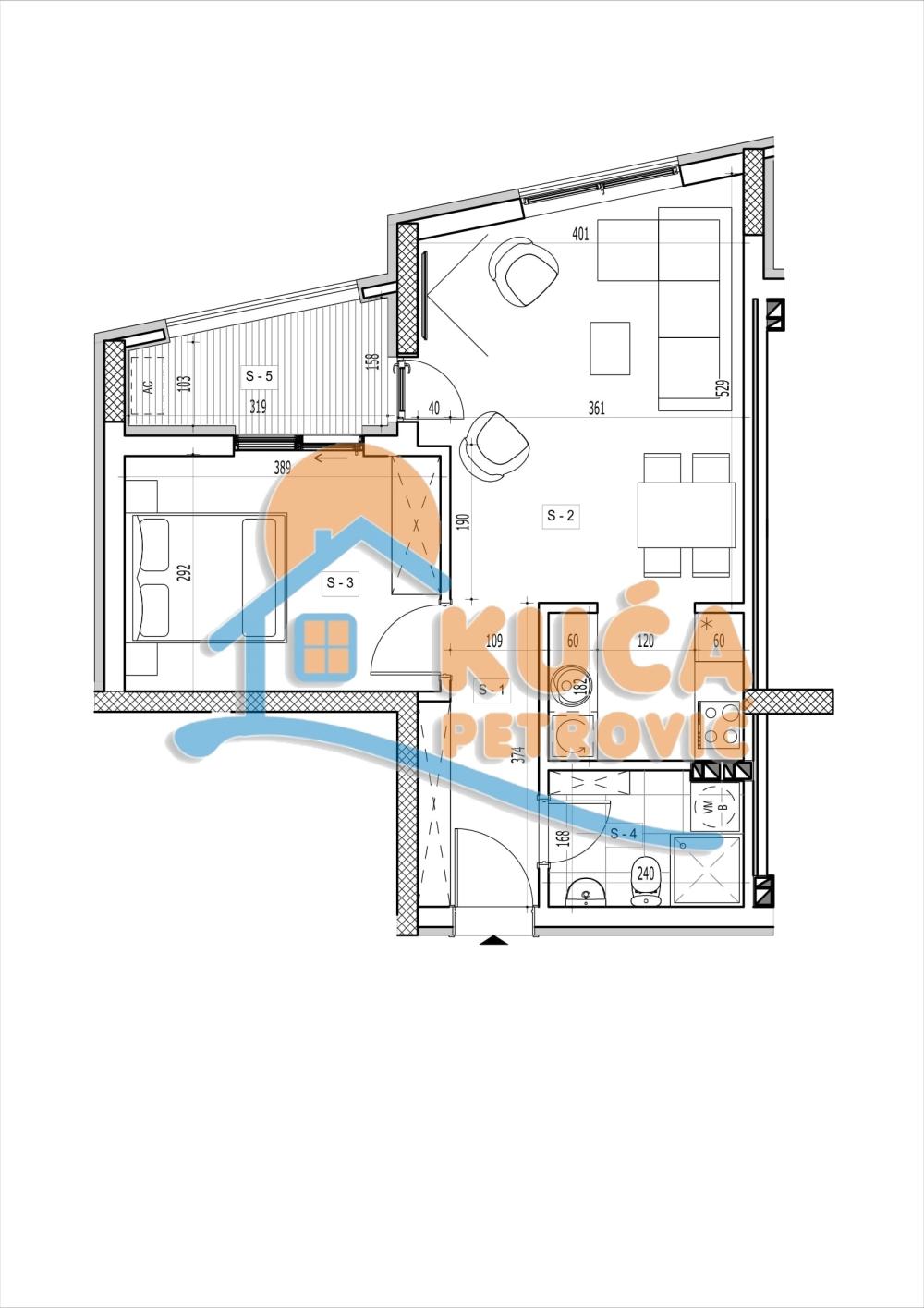 Slika 1 - Stan u zgradi, novogradnja, uknjižen, etažno grejanje, oglas ID p-015022