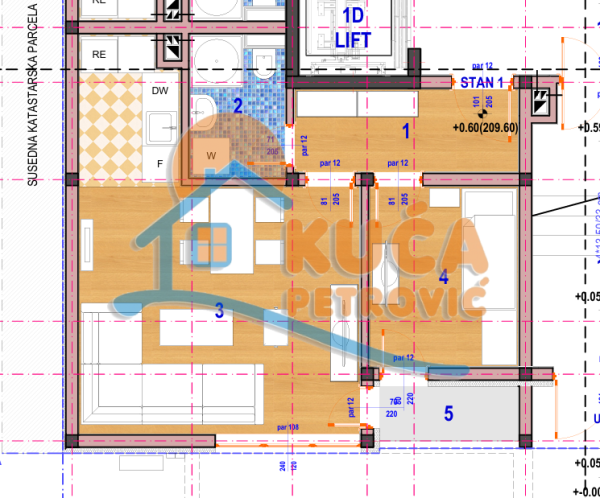 Slika 2 - Stan u zgradi, novogradnja, uknjižen, grejanje na struju, oglas ID p-014970