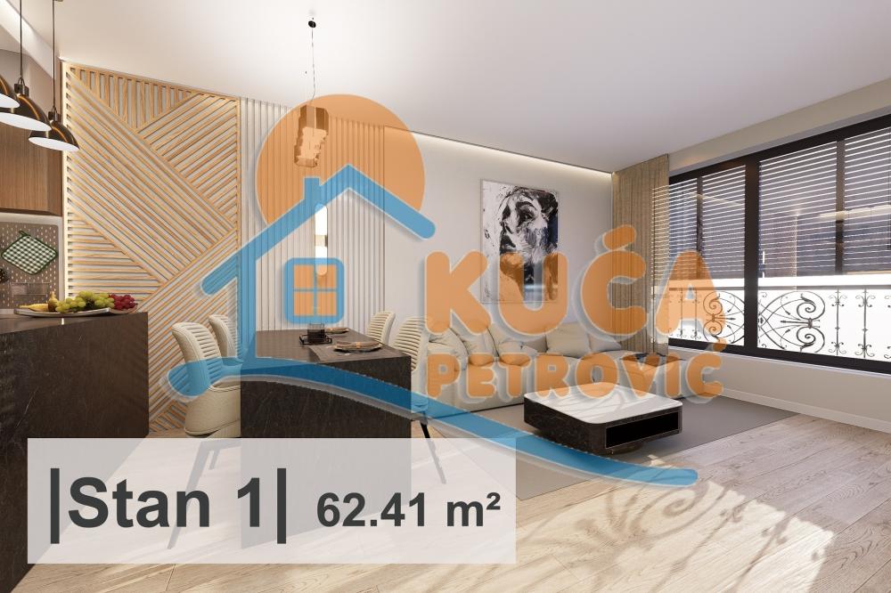 Slika 2 - Stan u zgradi, novogradnja, uknjižen, etažno grejanje, oglas ID p-014956