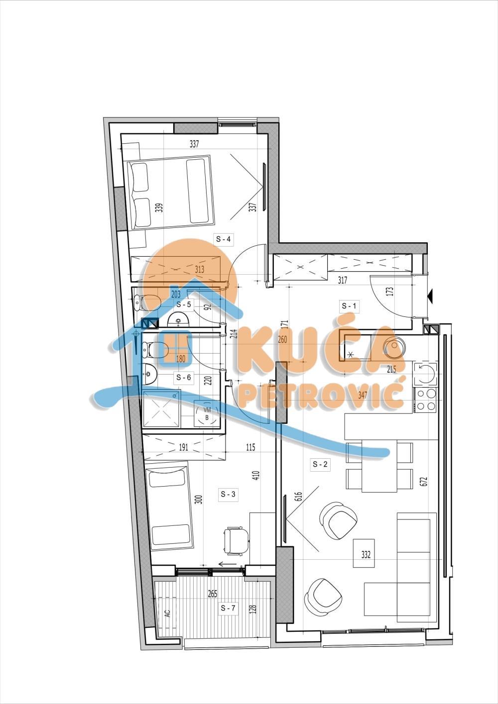 Glavna slika -Stan u zgradi, novogradnja, uknjižen, etažno grejanje, oglas ID p-014956