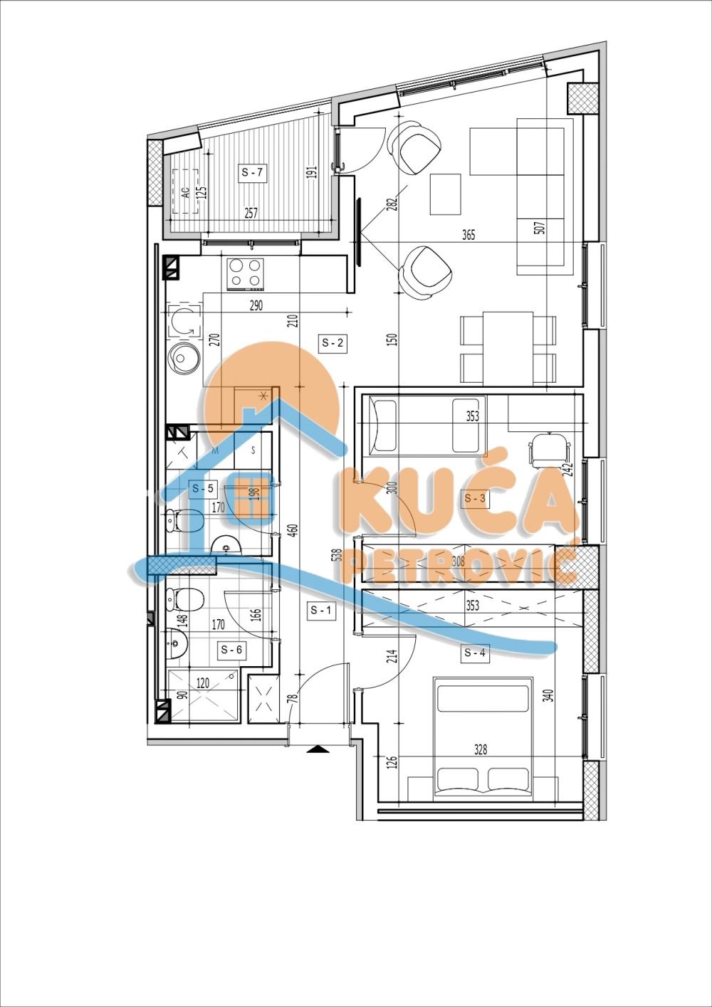 Slika 1 - Stan u zgradi, novogradnja, uknjižen, etažno grejanje, oglas ID p-014969