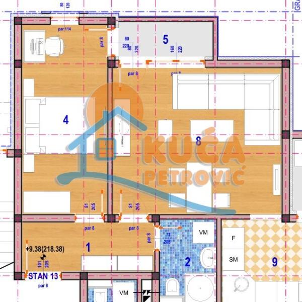 Slika 2 - Stan u zgradi, novogradnja, grejanje na struju, oglas ID p-014996