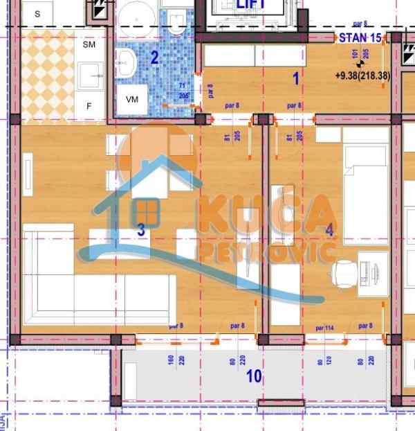 Slika 2 - Stan u zgradi, novogradnja, grejanje na struju, oglas ID p-014999