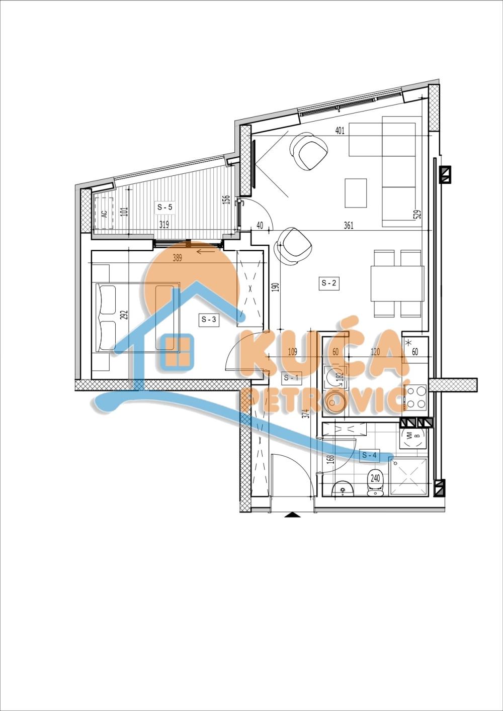 Slika 1 - Stan u zgradi, novogradnja, uknjižen, etažno grejanje, oglas ID p-015013