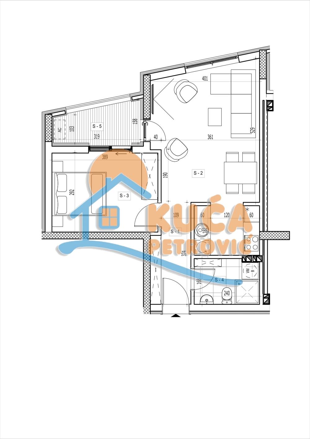 Slika 1 - Stan u zgradi, novogradnja, uknjižen, etažno grejanje, oglas ID p-015018