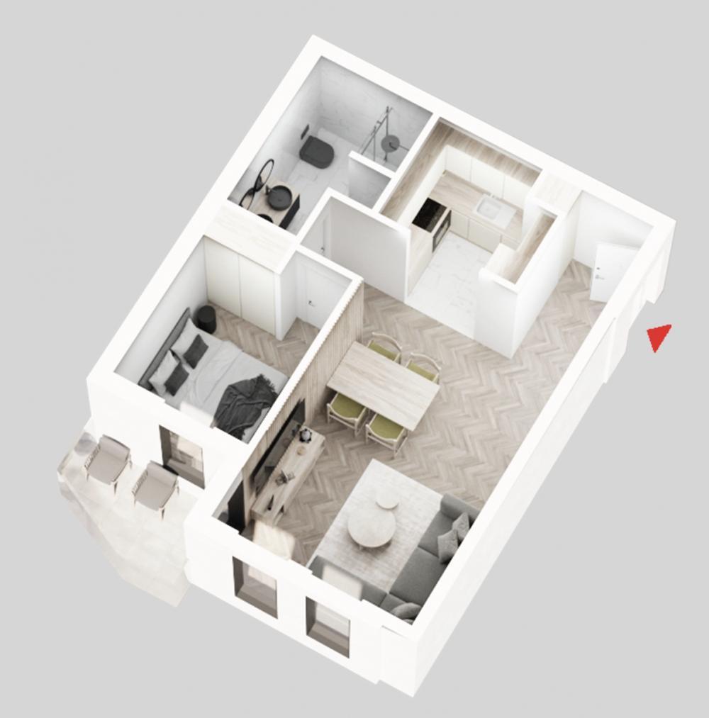 Glavna slika -Prodaja jednoiposobnog stana, U blizini Mokranjčeve Niš, terasa, lift