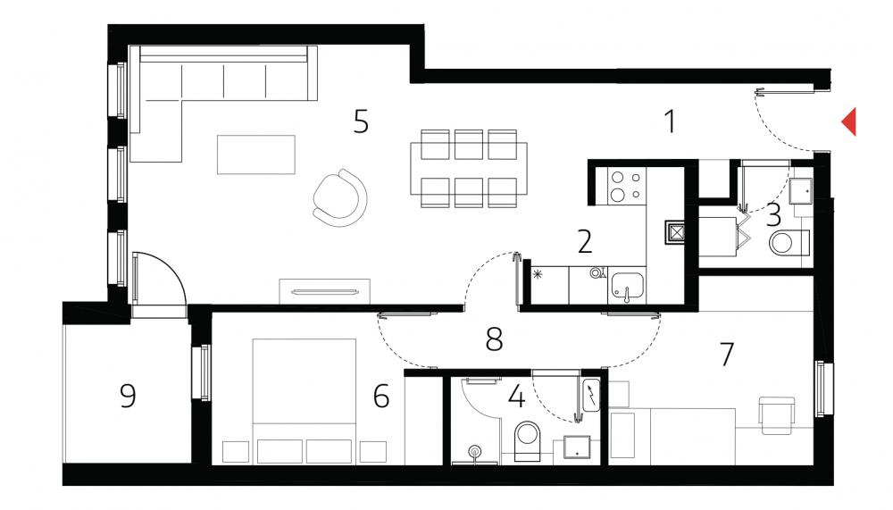 Slika 1 - Prodaja dvoiposobnog stana, U blizini Mokranjčeve Niš, terasa, lift