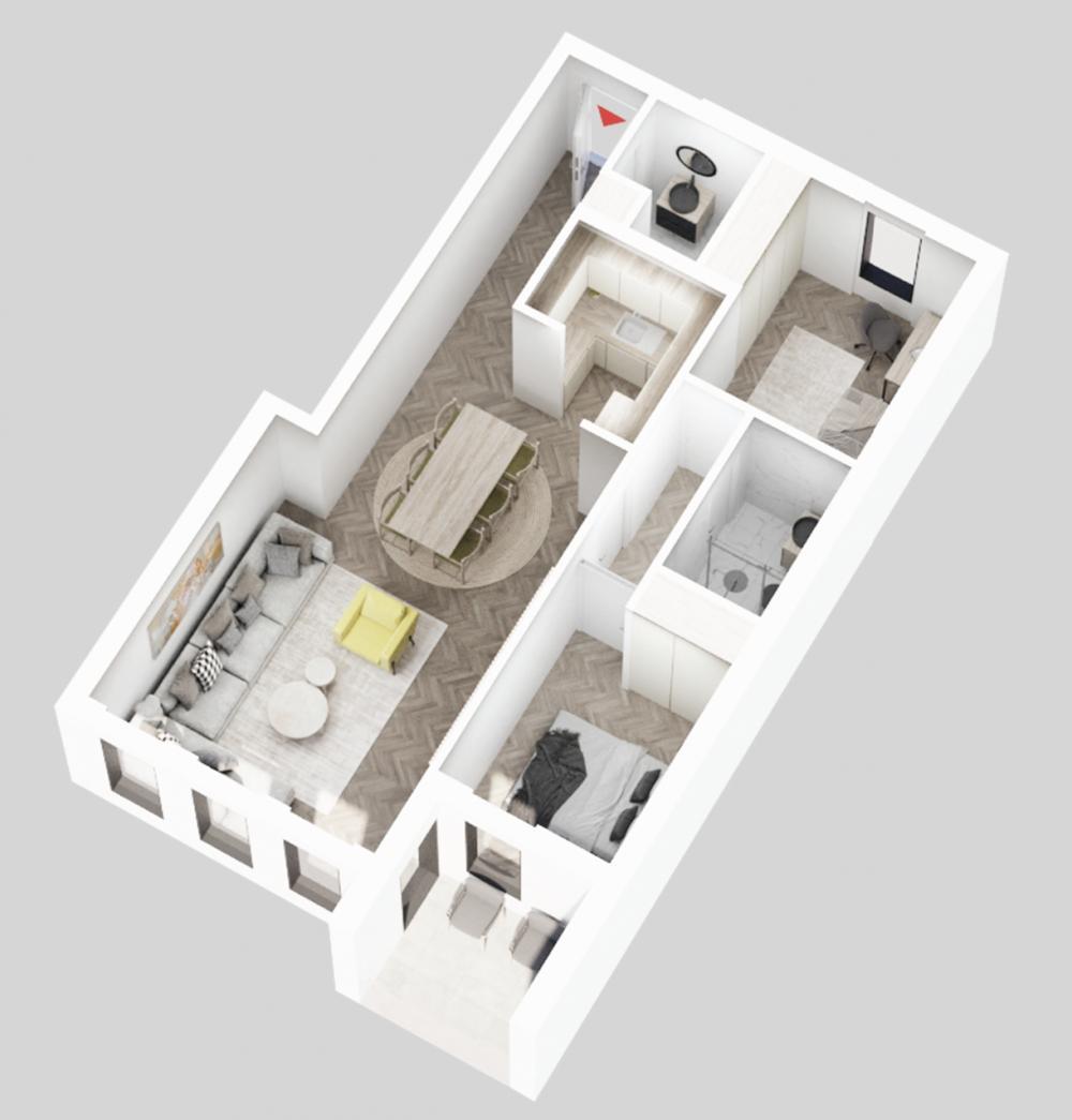 Glavna slika -Prodaja dvoiposobnog stana, U blizini Mokranjčeve Niš, terasa, lift