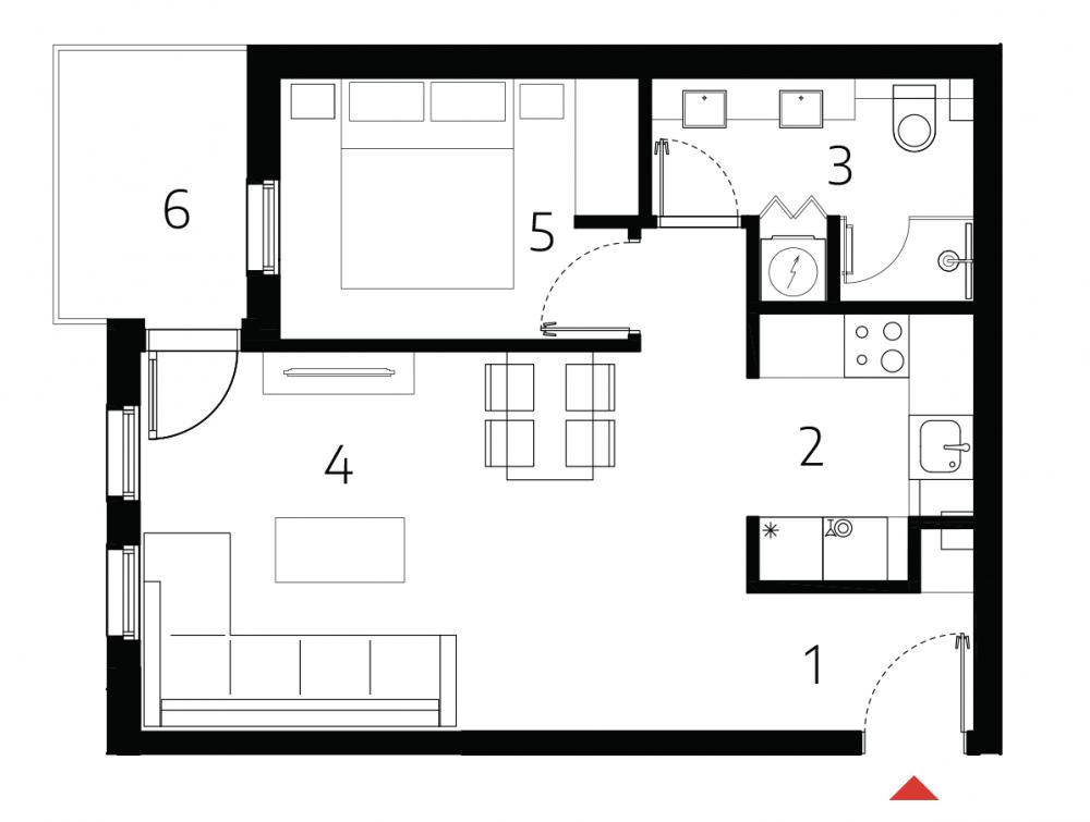 Slika 1 - Prodaja jednoiposobnog stana, U blizini Mokranjčeve Niš, terasa, lift