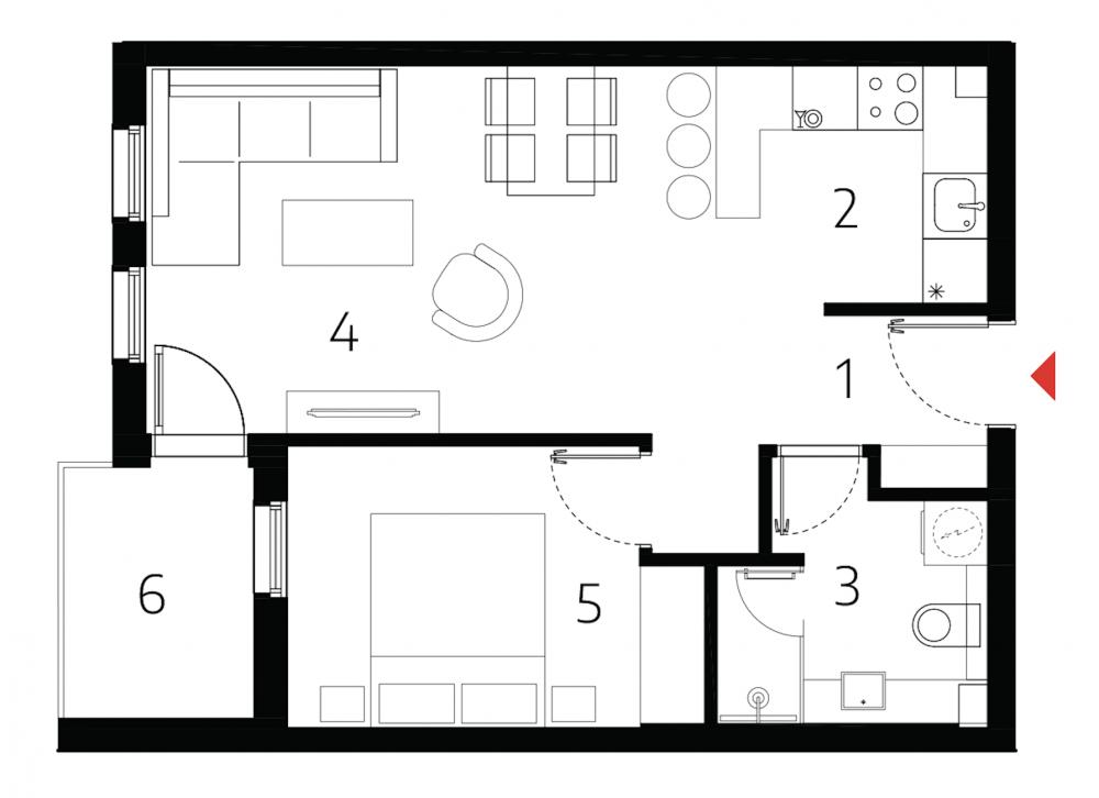 Slika 1 - Prodaja jednoiposobnog stana, U blizini Mokranjčeve Niš, terasa, lift