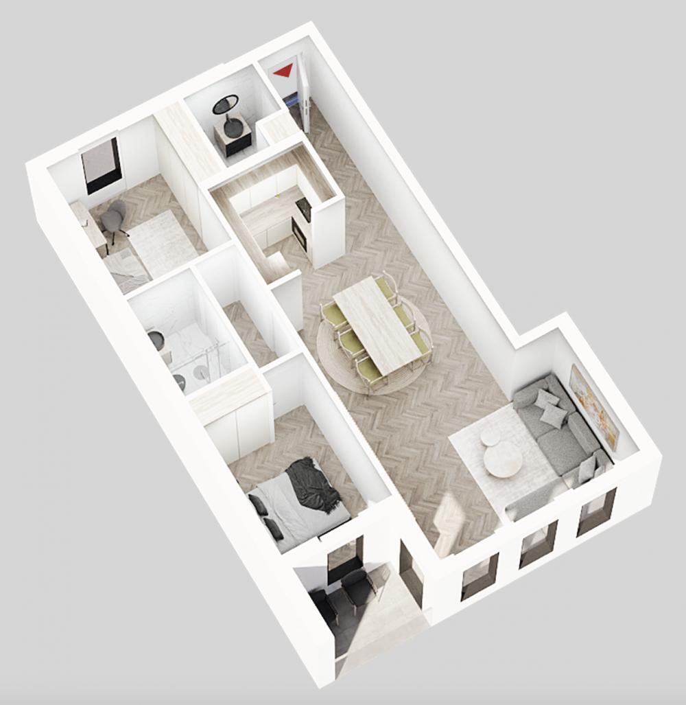 Glavna slika -Prodaja dvoiposobnog stana, U blizini Mokranjčeve Niš, terasa, lift