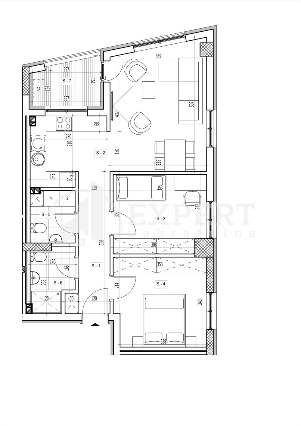 Slika 1 - Stan u zgradi, novogradnja, uknjižen, etažno grejanje, oglas ID p-015012