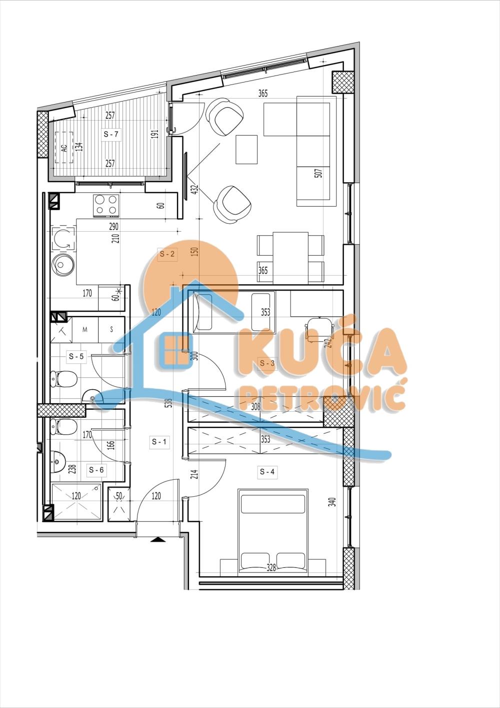 Slika 1 - Stan u zgradi, novogradnja, uknjižen, etažno grejanje, oglas ID p-015012