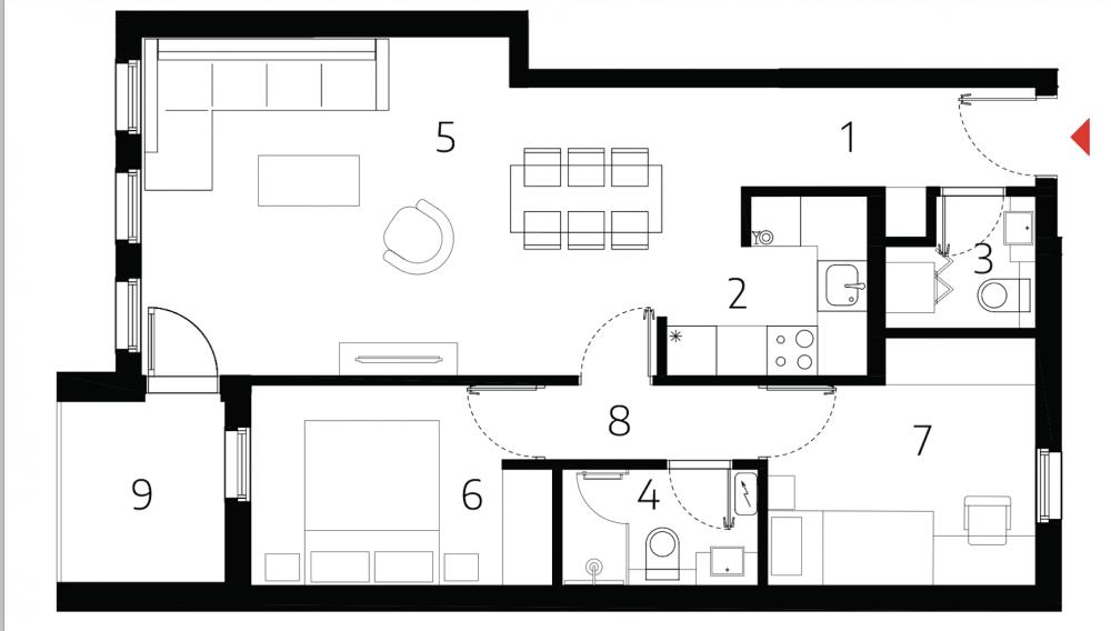 Slika 1 - Prodaja dvoiposobnog stana, Mokranjčeva Niš, terasa, lift