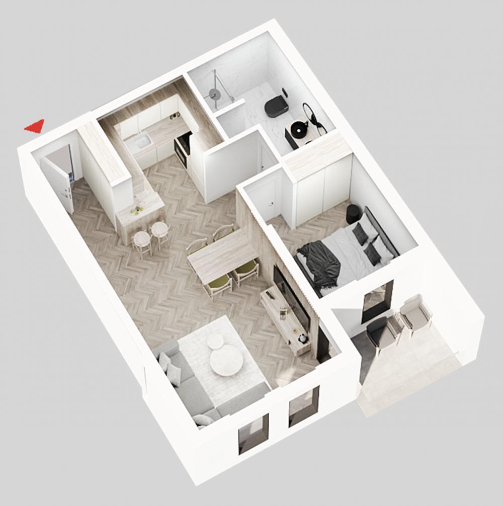 Glavna slika -Prodaja jednoiposobnog stana, U blizini Mokranjčeve Niš, terasa, lift