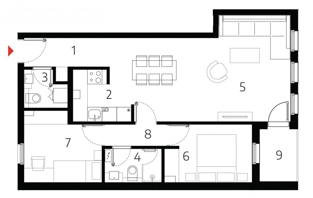 Slika 1 - Prodaja dvoiposobnog stana, U blizini Mokranjčeve Niš, terasa, lift