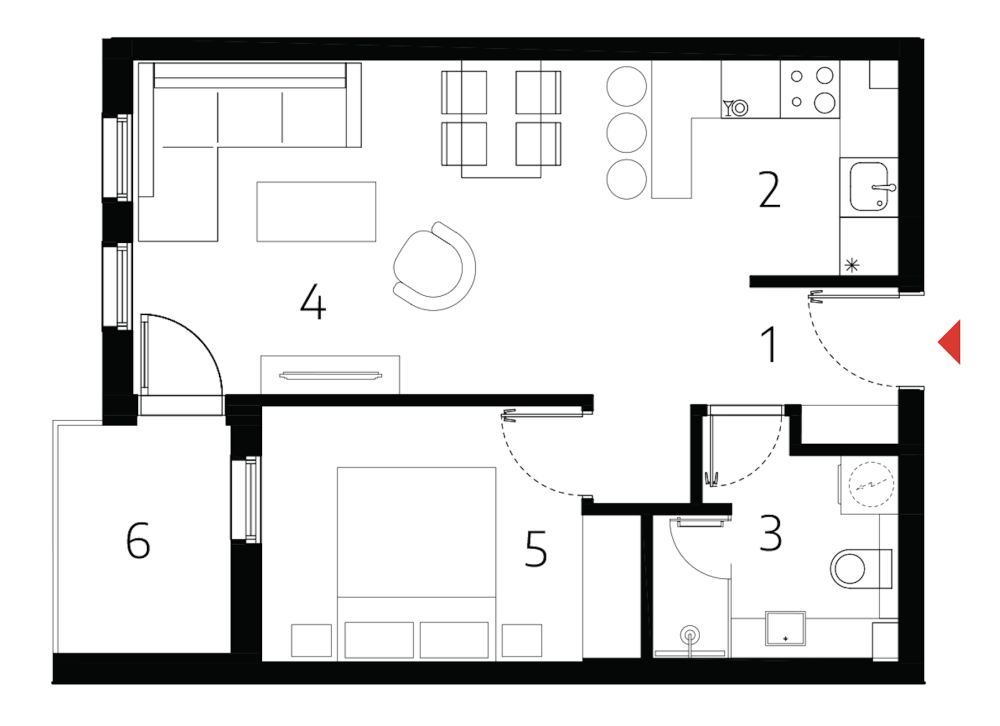 Slika 1 - 1.5 stan, dostupan na više spratova