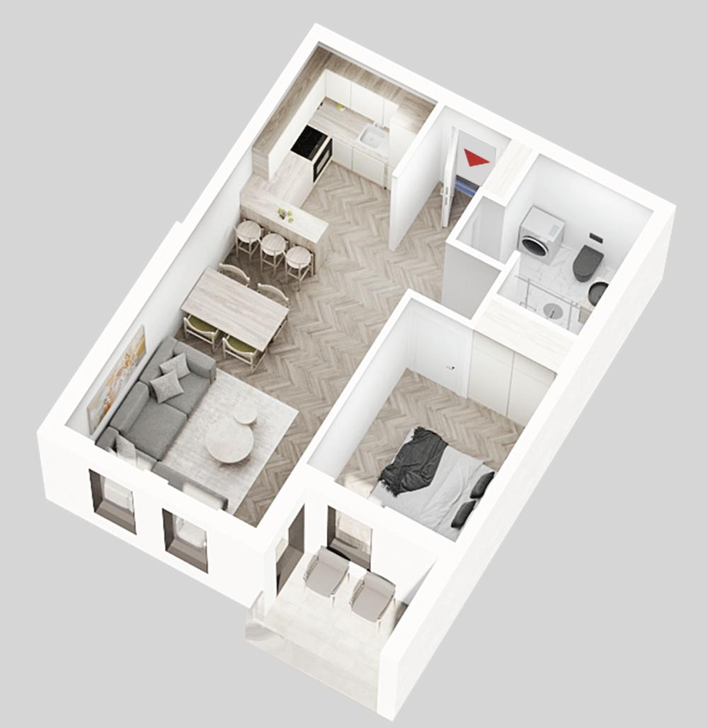 Glavna slika -1.5 stan, dostupan na više spratova