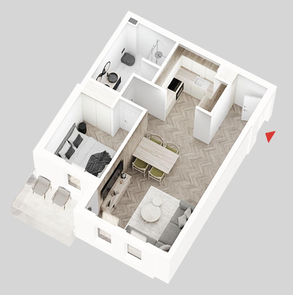 Glavna slika -1.5 stan, dostupan na I, II i II spratu