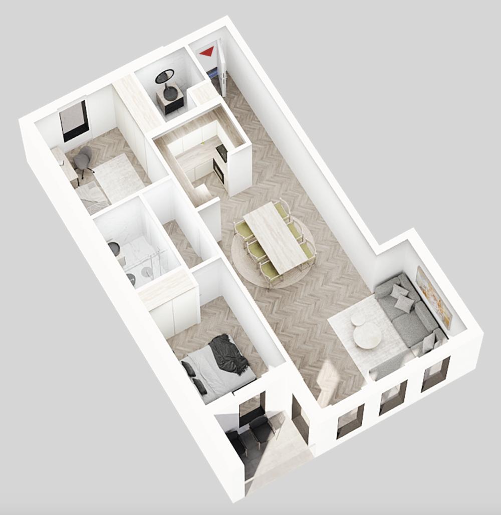 Glavna slika -Stan u zgradi, novogradnja, etažno grejanje, oglas ID 371124