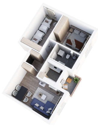 Slika 2 - Dvoiposoban stan u modernom stambenom objektu sa povraćajem PDV-a  na Panteleju ID#7251