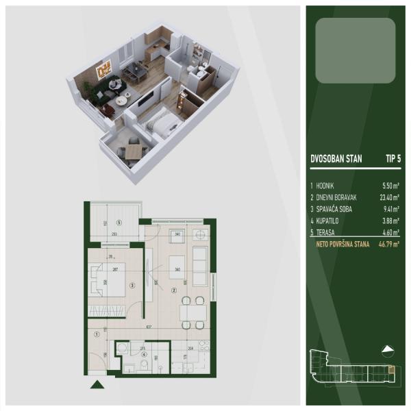 Glavna slika -Prodaja dvosobnog stana, U blizini parka Čair Niš, terasa, lift
