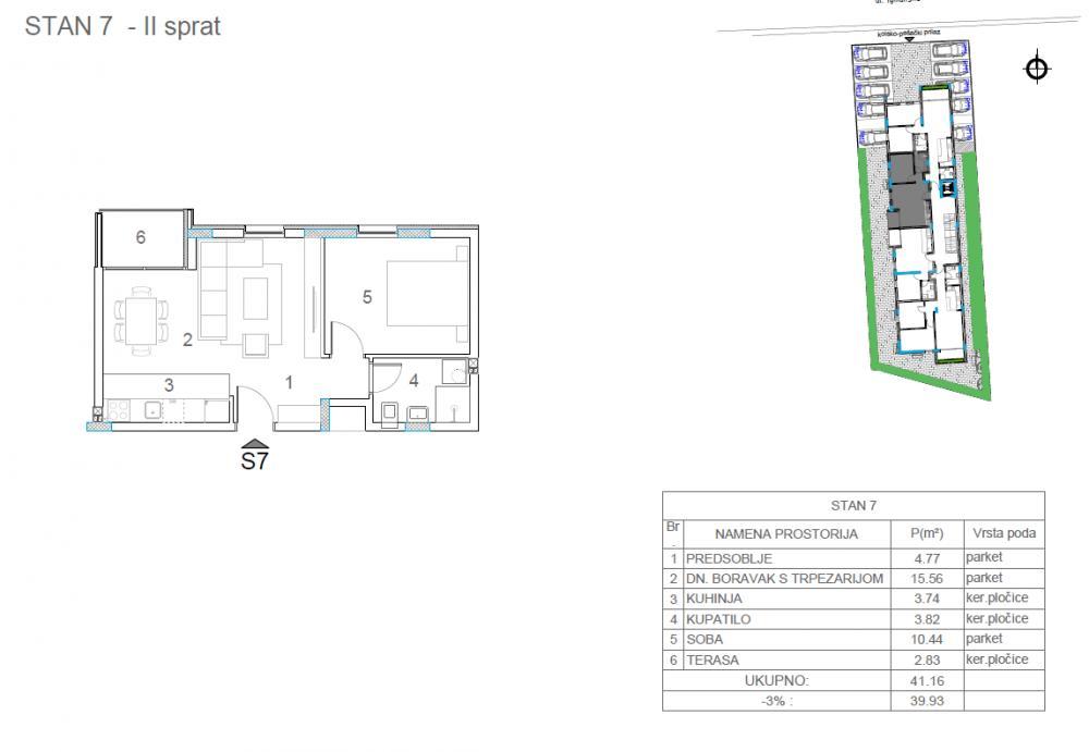 Glavna slika -Prodaja jednoiposobnog stana, Donja Vrežina Niš, terasa, lift