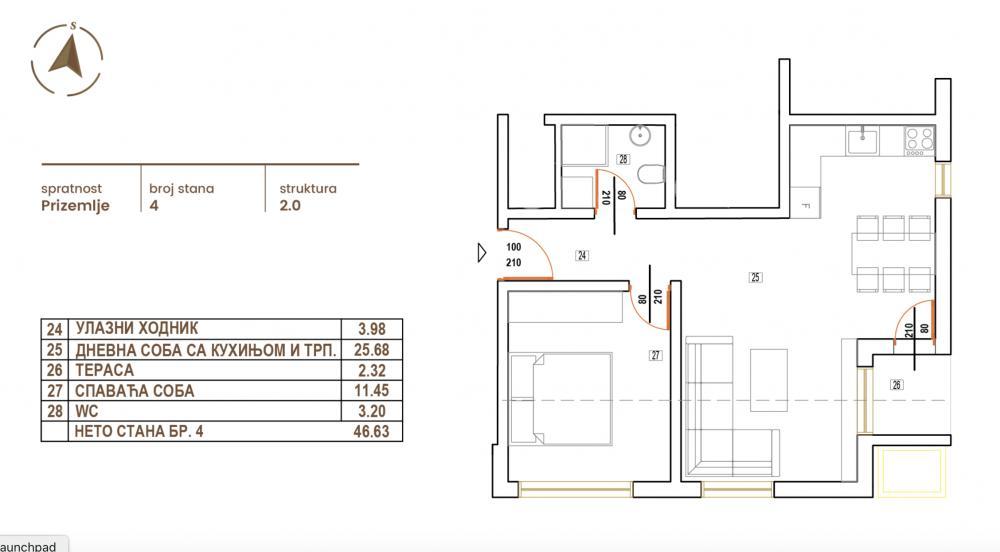 Glavna slika -Prodaja dvosobnog stana, Donja Vrežina Niš, terasa, lift