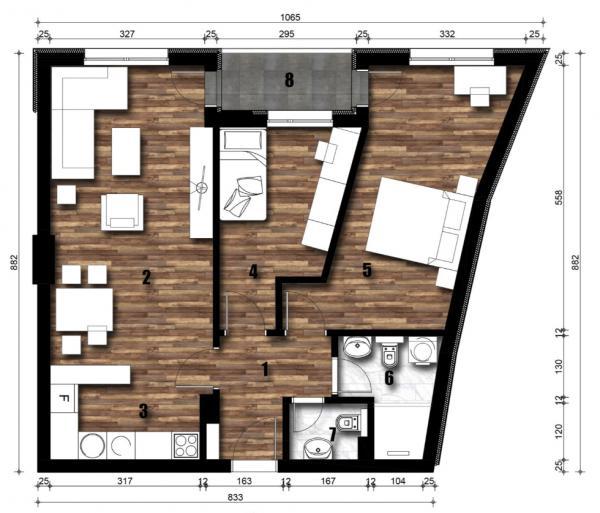 Glavna slika -Prodaja trosobnog stana, U centru, u blizini Filozofskog fakulteta Niš, terasa, lift