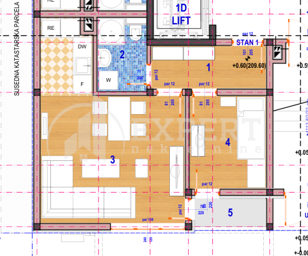 Slika 2 - Stan u zgradi, novogradnja, uknjižen, grejanje na struju, oglas ID p-014970