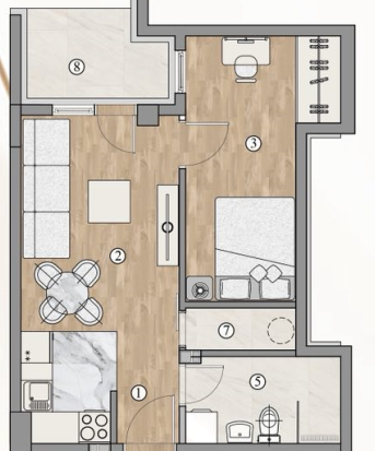 Slika 3 - Jednoiposoban stan u ekskluzivnoj stambeno-poslovnoj zgradi na Panteleju ID#7373