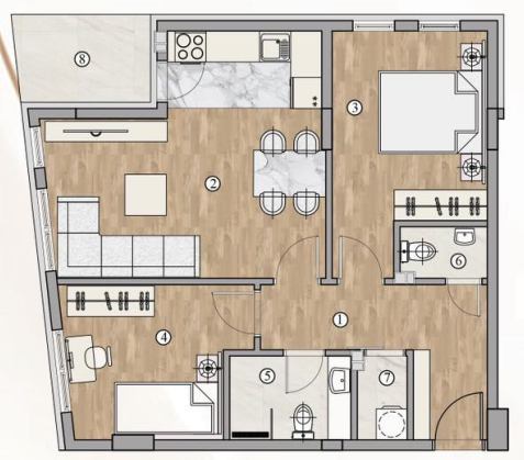Slika 3 - Dvoiposoban stan u ekskluzivnoj stambeno-poslovnoj zgradi na Panteleju ID#7377
